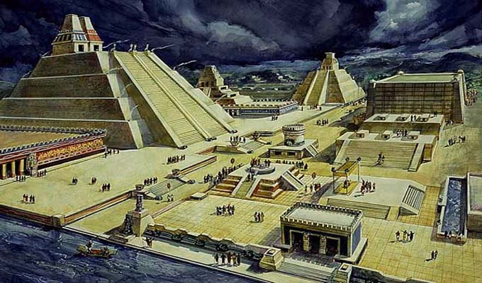 Temple of the Aztecs in Tenochtitlan